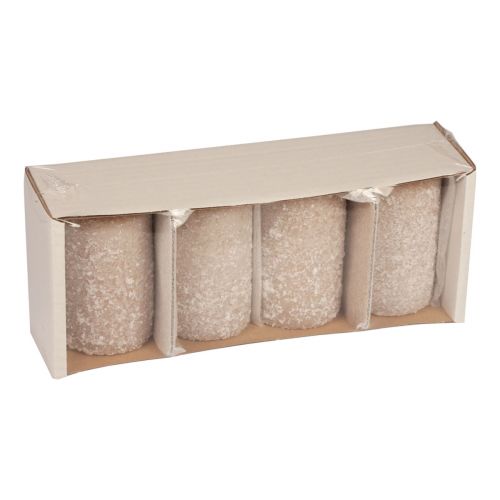 Floristik24 Stumpenkerzen Weihnachtskerzen Beige 60×100mm 4 St