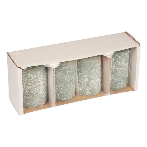 Floristik24 Stumpenkerzen Winter Weihnachtskerzen Grün 60×100mm 4St