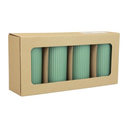 Artikel Stumpenkerzen Grün Smaragd Rillenkerzen 70/130mm 4 St