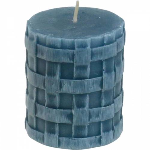 Floristik24 Stumpenkerzen Rustic Blau 80/65 Kerzen rustikal 2 St