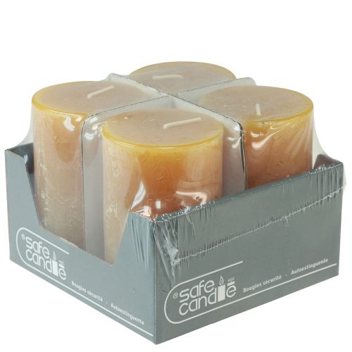 Artikel Adventskerzen Gelb Rustic 70/110mm 4St - Durchgefärbte Stumpenkerzen für stimmungsvolle Weihnachtsdeko