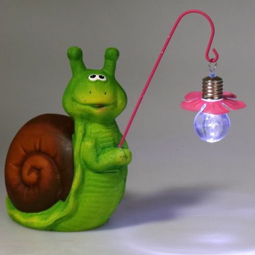 Floristik24 Dekofigur Schnecke mit Licht H18cm