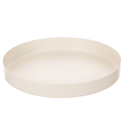 Rundes Tablett aus Metall 20 cm Taupe für Dekoration und Aufbewahrung online kaufen | Floristik24.ch