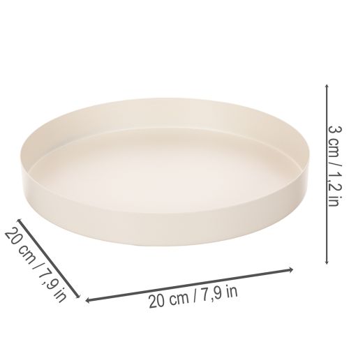 Rundes Tablett aus Metall 20 cm Taupe für Dekoration und Aufbewahrung | Floristik24.ch