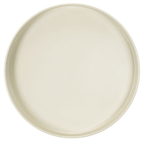 Metall Tablett mit Standfuss 20 cm Beige-Grau für Kerzen und Deko | Floristik24.ch