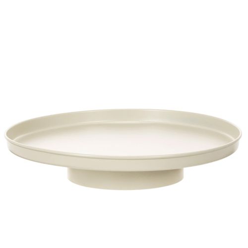 Dekotablett rund Metall 30 cm beige für Wohn- und Pflanzendekoration
