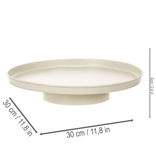 Dekotablett rund Metall 30 cm beige für Wohn- und Pflanzendekoration | Floristik24.ch
