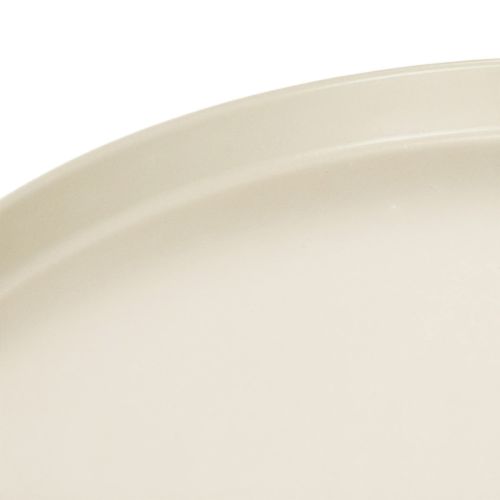 Dekotablett rund Metall 30 cm beige für Wohn- und Pflanzendekoration | Floristik24.ch