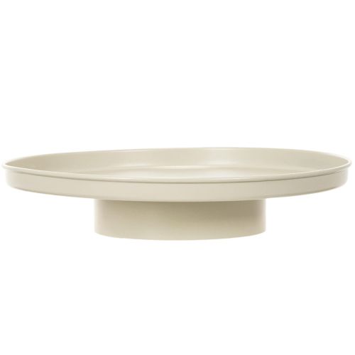 Dekotablett rund Metall 30 cm beige für Wohn- und Pflanzendekoration | Floristik24.ch