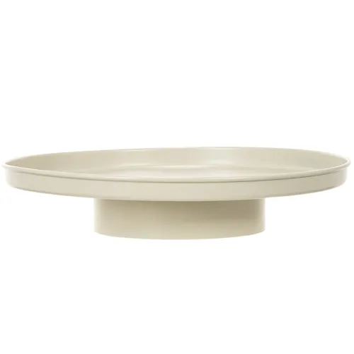 Dekotablett rund Metall 30 cm beige für Wohn- und Pflanzendekoration | Floristik24.ch