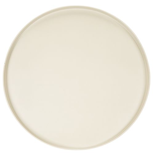 Dekoteller Metall rund beige 40 cm Durchmesser 20 cm hoher Fuss | Floristik24.ch