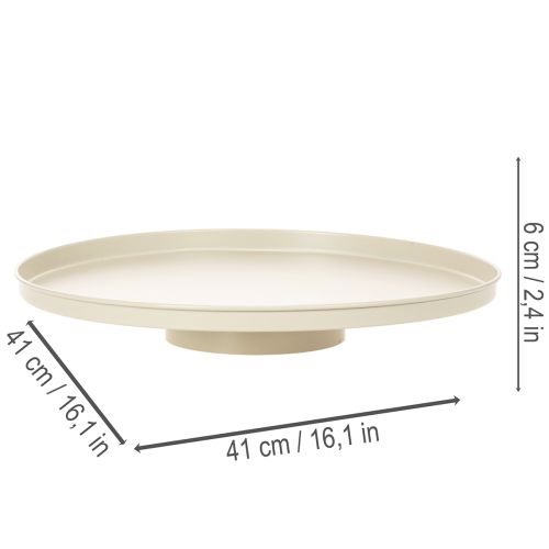 Dekoplatte Metall beige rund 41 cm | Floristik24.ch