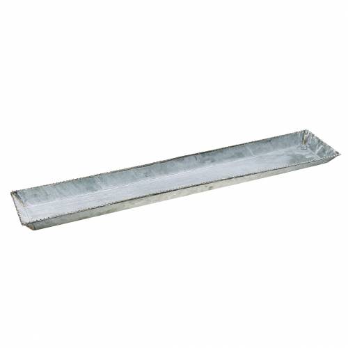 Deko-Tablett Weiß gewaschen Zink 80×15cm