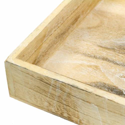 Artikel Holztablett quadratisch Weiß gewaschen 30×30cm/25×25cm 2er-Set