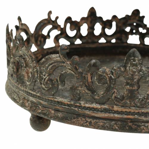 Floristik24 Tablett Antik Metall Ø16/20/25cm 3St