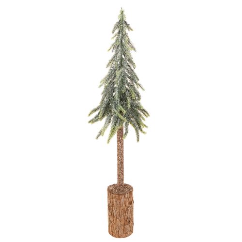Künstliche Tanne 60cm mit Schneeoptik und Holzsockel