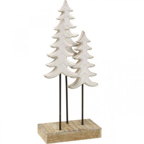 Floristik24.ch Weihnachtsdeko Tannenbaum Holz Weiß auf Sockel H28cm-04762