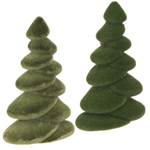 Floristik24 Tannenbaum Tischdeko Beflockte Tannen Grün 16,5cm 4 St