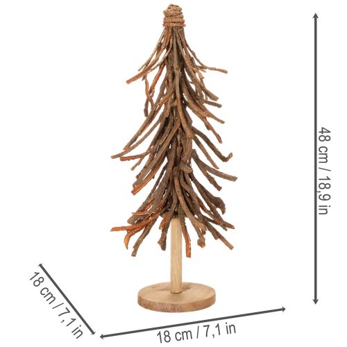 Tannenbaum aus Weidenzweigen auf Holzsockel 48 cm natur | Floristik24.ch