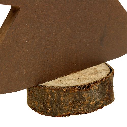 Floristik24 Tannenbaum Weiß, Braun aus Holz 21cm 4St