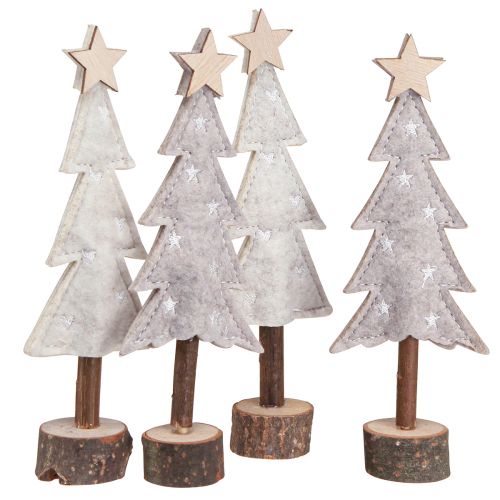 Tannenbaum aus Filz Deko mit Stern Creme Beige 18cm 4 St
