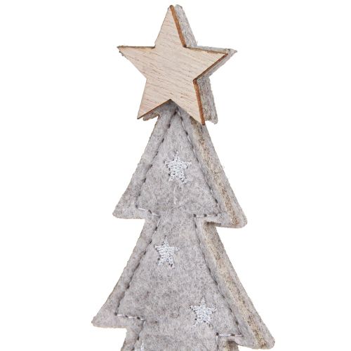 Floristik24 Tannenbaum aus Filz Deko mit Stern Creme Beige 18cm 4 St
