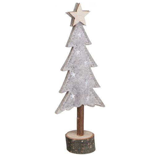 Floristik24 Tannenbaum aus Filz Deko mit Stern Creme Beige 18cm 4 St