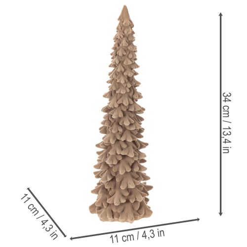 Deko Tannenbaum beflockt Kunststoff 34cm Braun für Innenbereich | Floristik24.ch