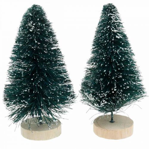Artikel Mini-Tanne beschneit, Winterdeko, Weihnachtsbaum H9,5cm Ø5cm 2St