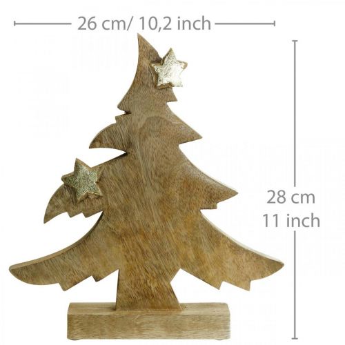 Floristik24 Tannenbaum Mangoholz Natur Tischdeko Weihnachten 28×26×5cm