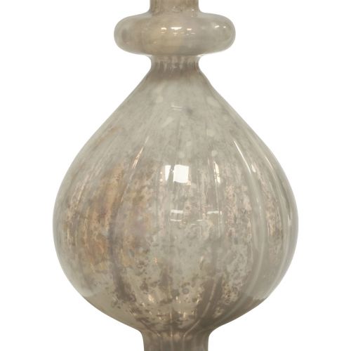 Floristik24 Tannenbaumspitze Christbaumspitze Glas Weißglas Silber 34cm 1St