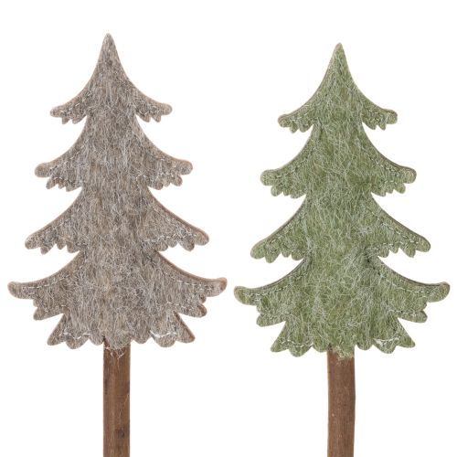 Deko Tannenbaum auf Holzstab 45 cm, Set aus 6, grau und grün online kaufen | Floristik24.ch