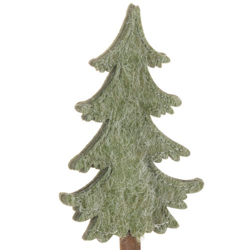 Deko Tannenbaum auf Holzstab 45 cm, Set aus 6, grau und grün | Floristik24.ch