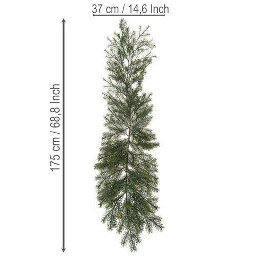 Deko-Tannenzweig künstlich 175 cm Grün für Innenbereich | Floristik24.ch