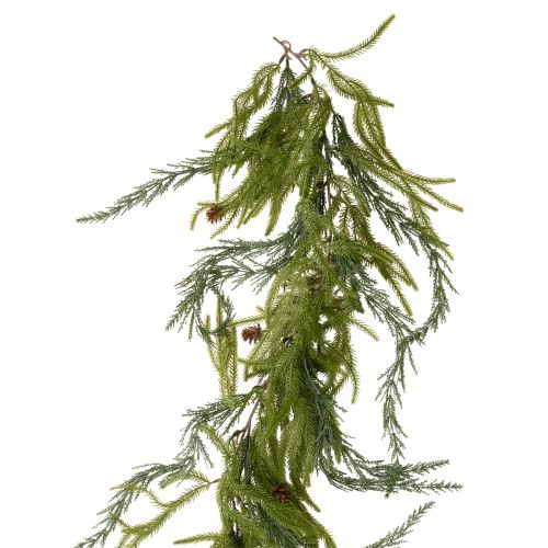 Nadelzweig-Girlande aus Kunststoff mit Zapfen, 218 cm, grün