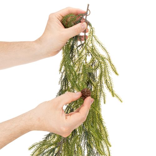 Nadelzweig-Girlande aus Kunststoff mit Zapfen, 218 cm, grün | Floristik24.ch