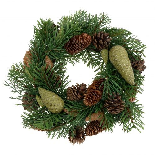 Adventskranz Tannenkranz mit natürlichen & künstlichen Zapfen Grün Türkranz Ø30cm Weihnachtsdeko