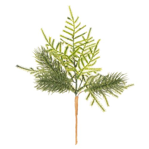 Künstlicher Tannenzweig aus Kunststoff 22 cm Grün 2er-Set für saisonale Dekoration | Floristik24.ch