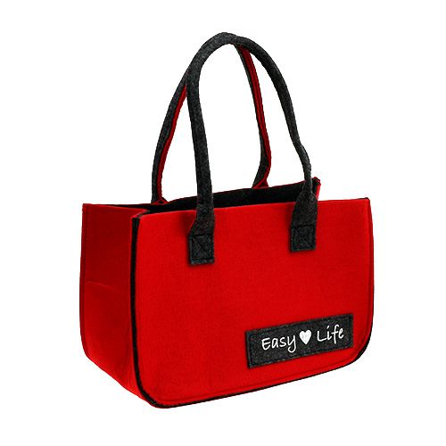 Floristik24 Tasche „Easy Life“ 39cm x 22cm x 25,5cm Rot-Grau