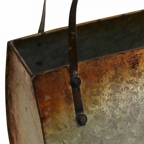 Floristik24 Pflanzgefäß Metall Tasche zum Bepflanzen 26×12,5×27cm
