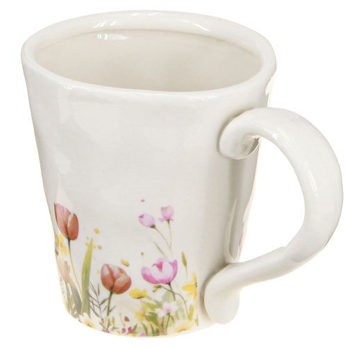 Floristik24 Kaffeetasse mit bunten Blüten für den gemütlichen Start in den Tag 10,5cm