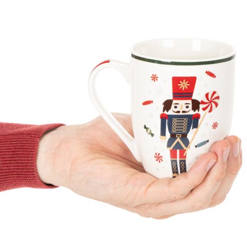 Weihnachtstassen Set Keramik Nussknacker Zuckerstange 10cm 2 Stück | Floristik24.ch