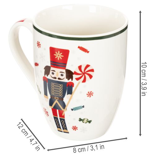 Weihnachtstassen Set Keramik Nussknacker Zuckerstange 10cm 2 Stück | Floristik24.ch