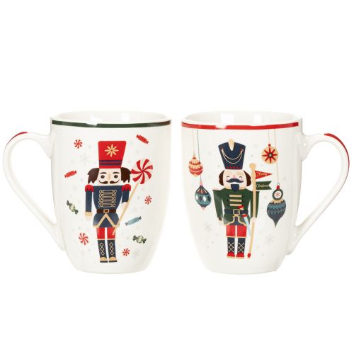 Weihnachtstassen Set Keramik Nussknacker Zuckerstange 10cm 2 Stück | Floristik24.ch