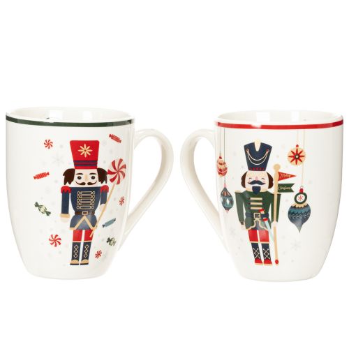 Weihnachtstassen Set Keramik Nussknacker Zuckerstange 10cm 2 Stück | Floristik24.ch