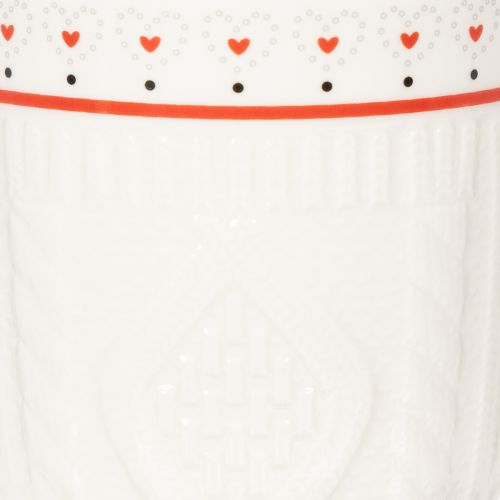 Kaffeetasse 9cm Keramik mit rotem Henkel und Herzmotiv 2er-Set | Floristik24.ch