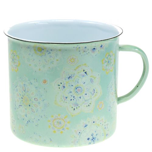 Artikel Deko Tasse Pflanztopf Mandala emailliert Ø13cm H12cm