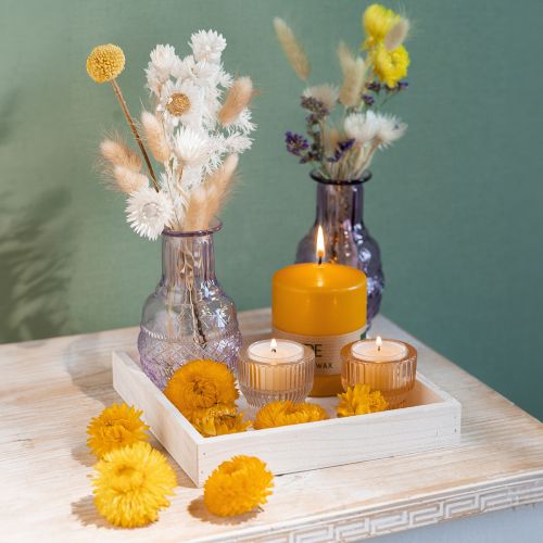 Floristik24 Teelichtglas Teelichthalter getönt Glas Ø5,5cm H5cm 2St