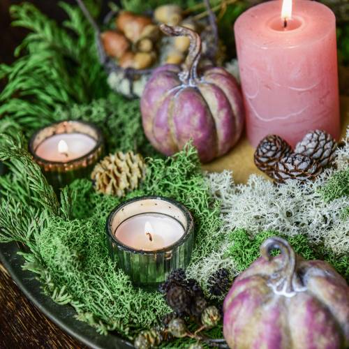 Floristik24 Teelichtglas Vintage Bauernsilber Ø4,8cm H3cm 4St