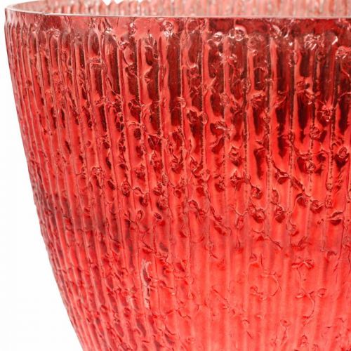 Floristik24 Kerzenglas Windlicht Rot Glas Deko Vase Ø21cm H21,5cm